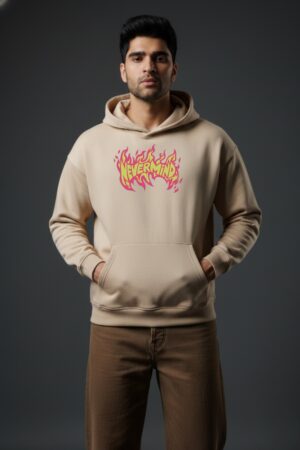 Never Mind Beige Hoodie