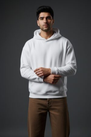 Core White Plain Hoodie