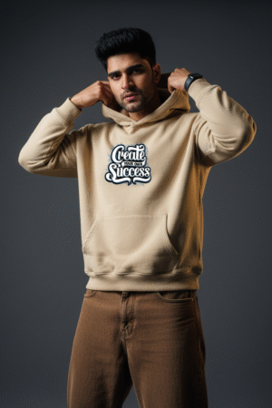 Create Your Own Success Beige Hoodie