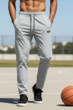 Men’s Pista Grey Solid Relaxed Trouser