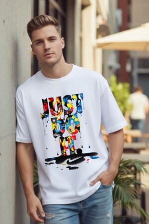 Men's Just Do It White Oversized T- Shirt
