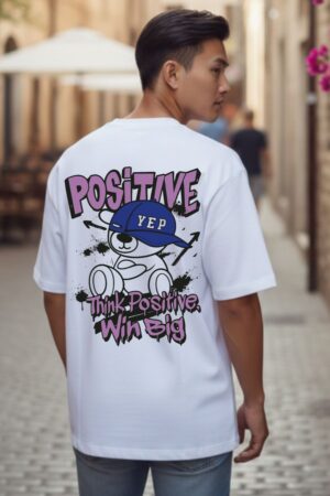 Men's Positive White Oversized T- Shirt