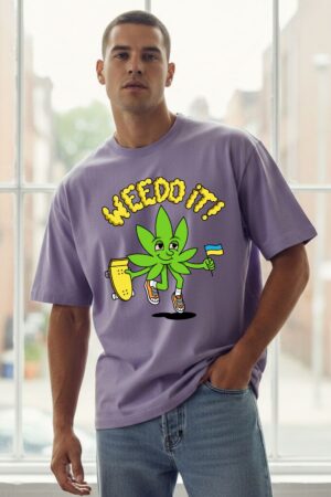 Men's Weed It Lilac Oversized T- Shirt