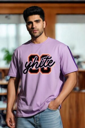 Men's 05 Yhite Lilac Oversized T- Shirt