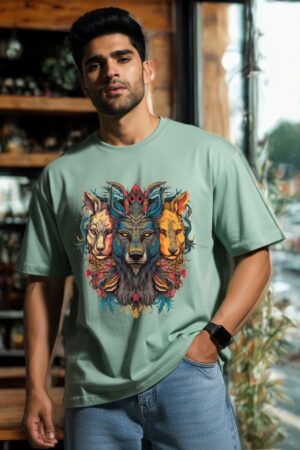 Men's Trinity Pastel Green Oversized T- Shirt