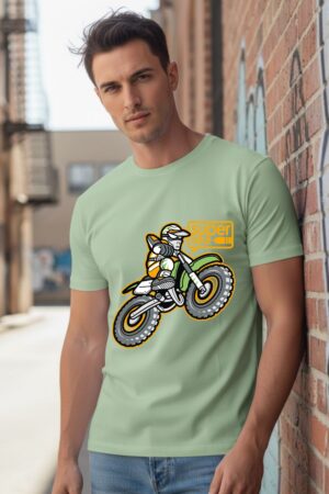 Men's Super Bike Pastel Green Classic T- Shirt