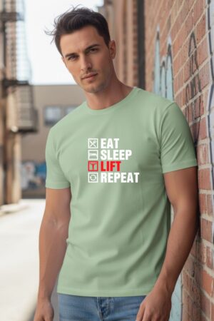 Men's Eat Sleep Pastel Green Classic T- Shirt