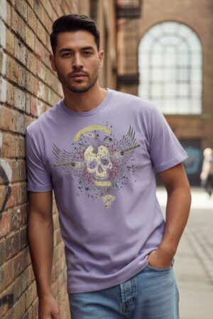 Men's Seraph Skull Lavender Classic T- Shirt