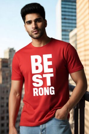 Men's Be Strong Red Classic T- Shirt