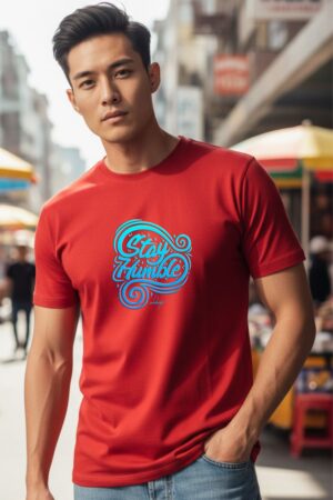 Men's Stay Humble Red Classic T- Shirt