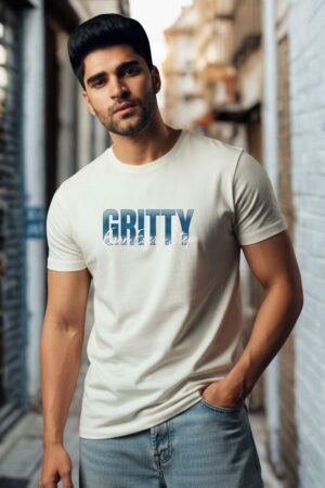 Men's Gritty White Classic T- Shirt