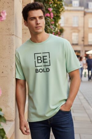 Men's Be Bold Pastel Green Classic T- Shirt