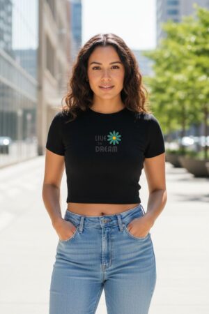 Live Dream Black Crop Top